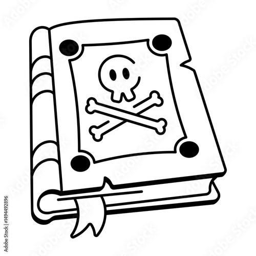 A doodle style icon showing a mystery book
