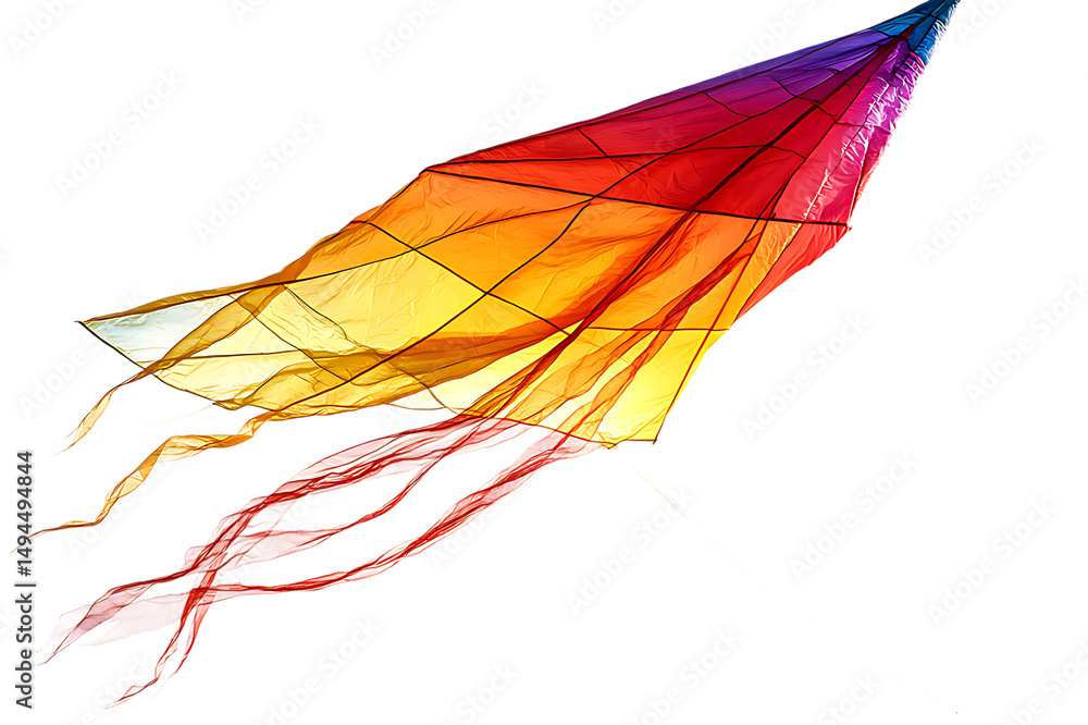 Obraz premium Colorful kite soaring in night sky