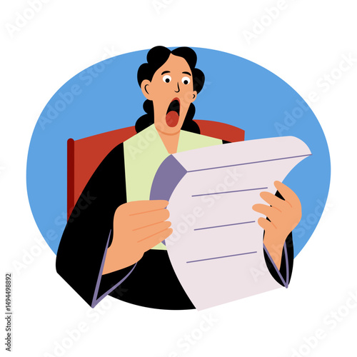 A flat style illustration showing a character having bill shock