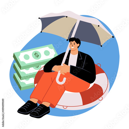 Flat style illustration showing emergency fund