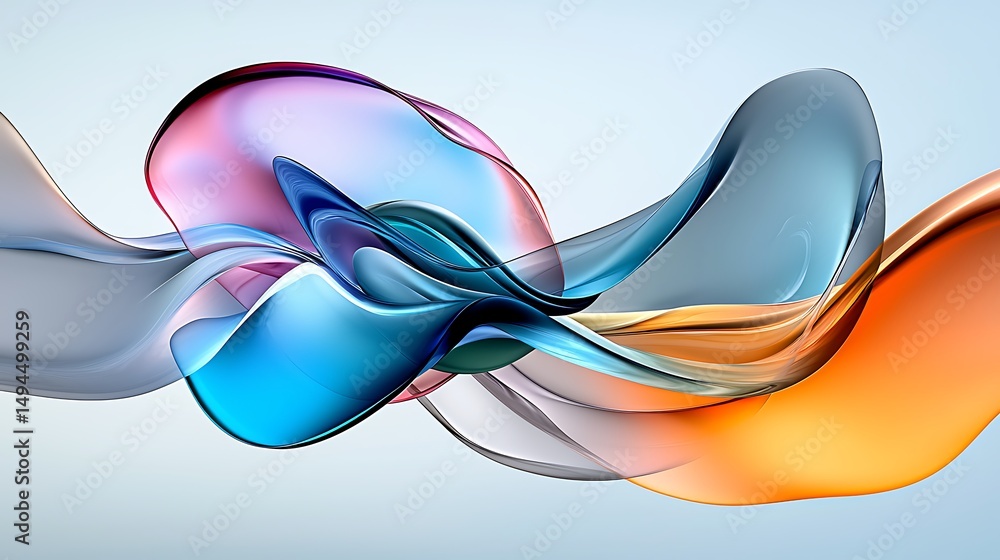 Naklejka premium there is an abstract image of a blue, orange, and white wave