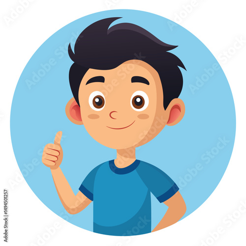 Showing a Thumbs Up Gesture Signifying Approval or Agreement 