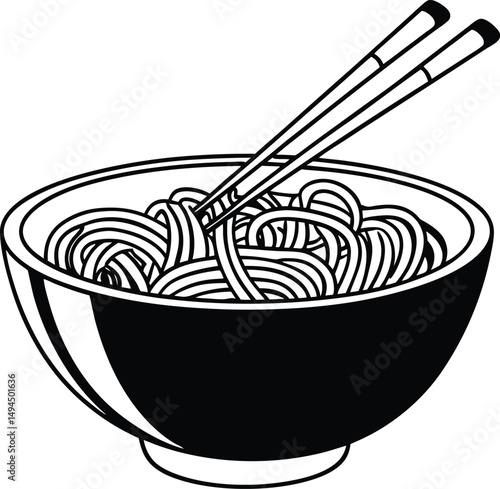 bowl with chopsticks and bowl