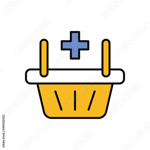 Add Basket Icon vector stock illustration