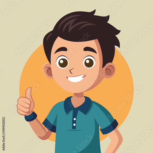 Showing a Thumbs Up Gesture Signifying Approval or Agreement 
