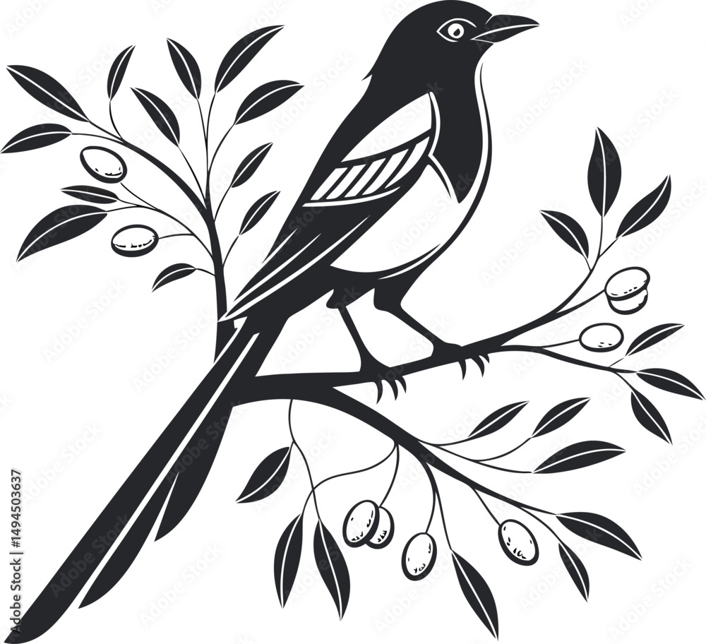 bird on branch bird on branch
