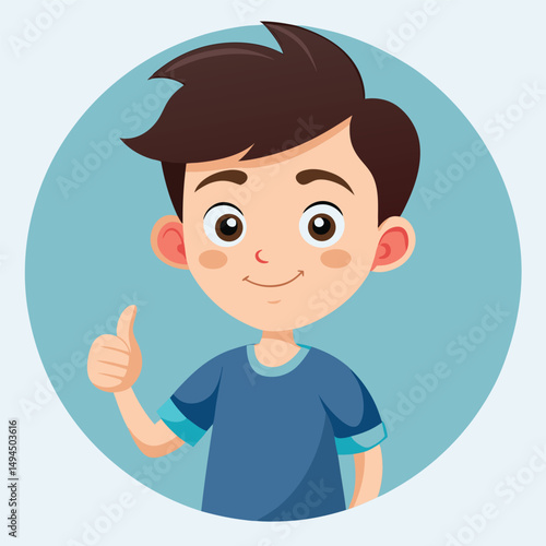 Showing a Thumbs Up Gesture Signifying Approval or Agreement 