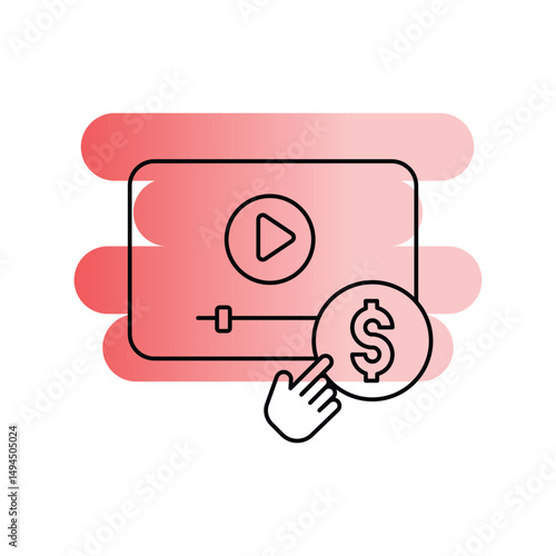 monitize gradient icon with white background vector stock illustration