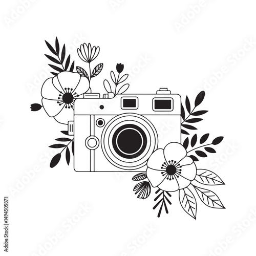 High Resolution Camera Vector Illustration Detailed Design for Photography Projects