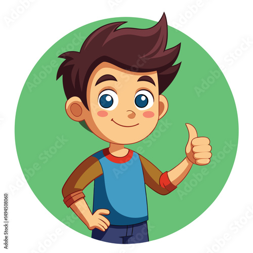 Showing a Thumbs Up Gesture Signifying Approval or Agreement 