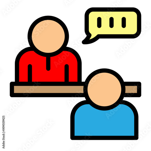 Job Interview Vector Filled Icon Design
