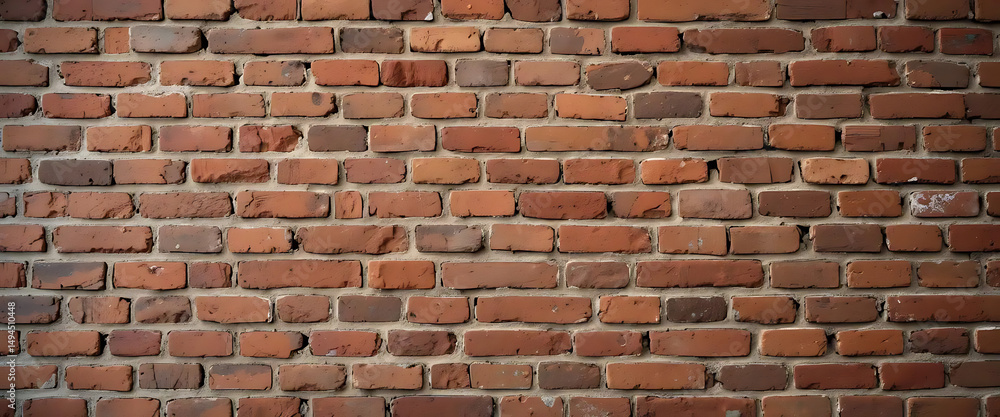 Fototapeta premium Old red brick wall texture with vintage tone