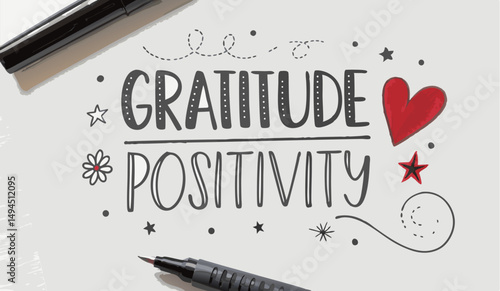 Artistic illustration promoting gratitude and positivity with vibrant colors.