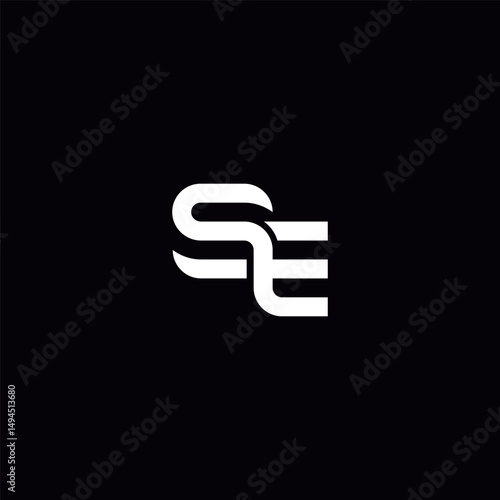 Abstract SE ES Letter Logo Design with Modern Minimal Style.