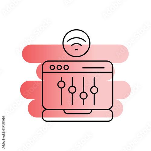 Equalizer  gradient icon with white background vector stock illustration