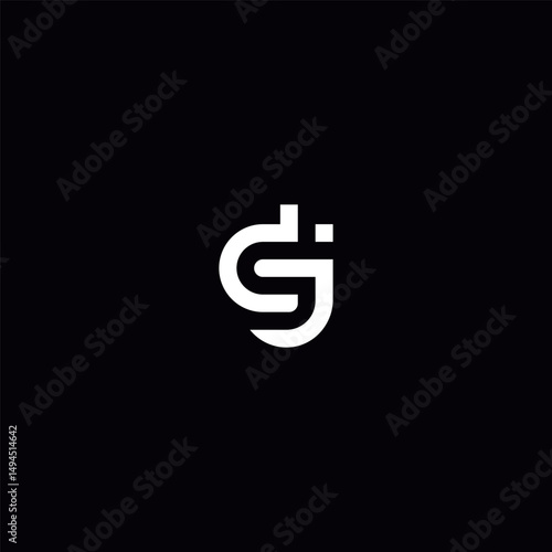 Abstract DJ JD Letter Logo Design with Modern Minimal Style.