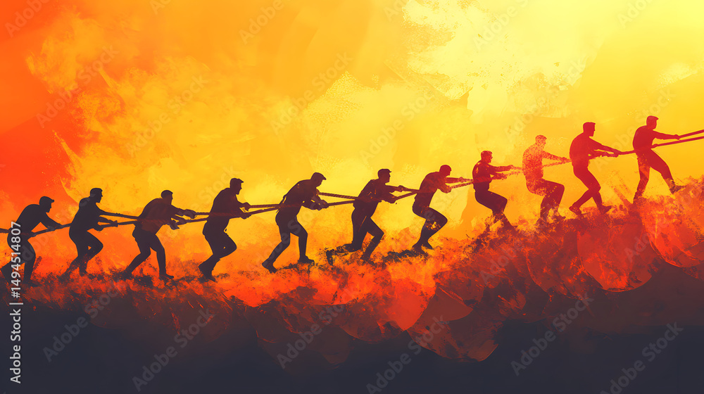 Fototapeta premium Dynamic Business Growth and Teamwork: Illustrations of Collaboration and Professional Success
