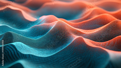 Neon Glow Wave Bold Featur Texture Modern Coral Aqua