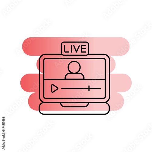 vlogger gradient icon with white background vector stock illustration