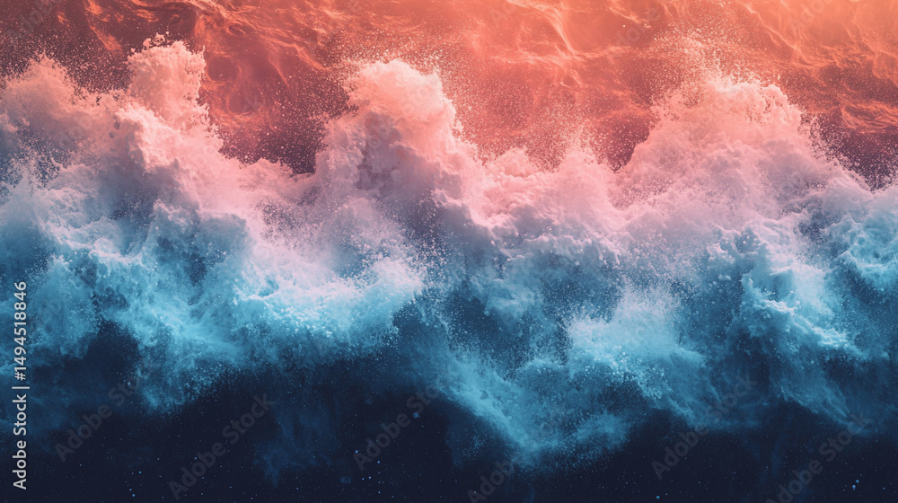 Fototapeta premium Gradient From Transitioning Soft Neon Coral Pale Pastel