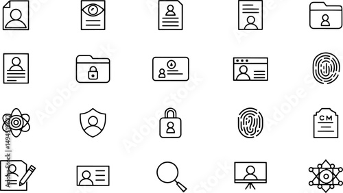 identity icon set  identity web icons in line styl.eps