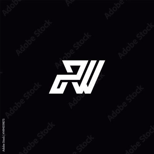 Initial PW WP Letter Logo Design with Modern Minimal Style.