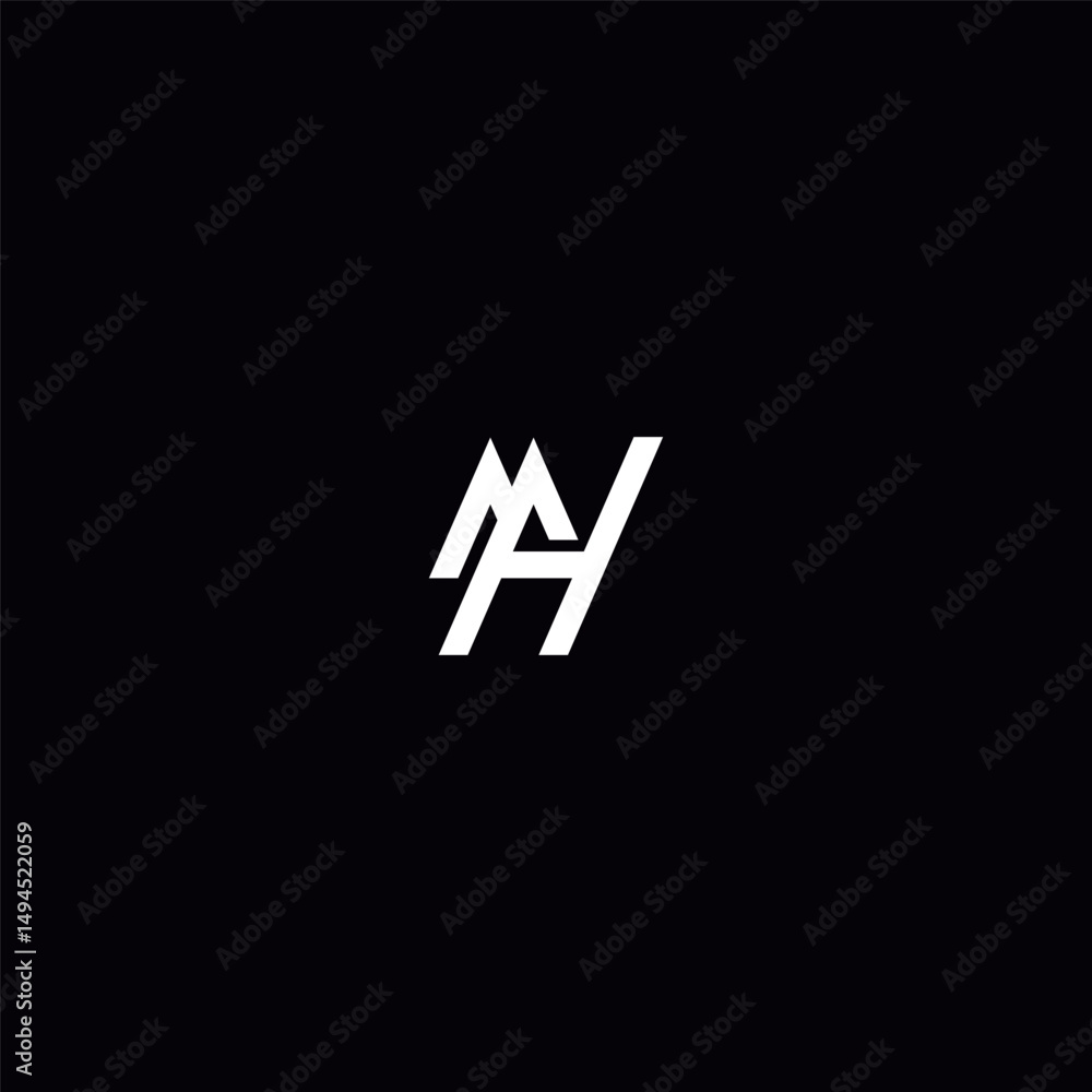 Initial MH HM Letter Logo Design with Modern Minimal Style. Initial MH HM Letter Logo Design with Modern Minimal Style.
