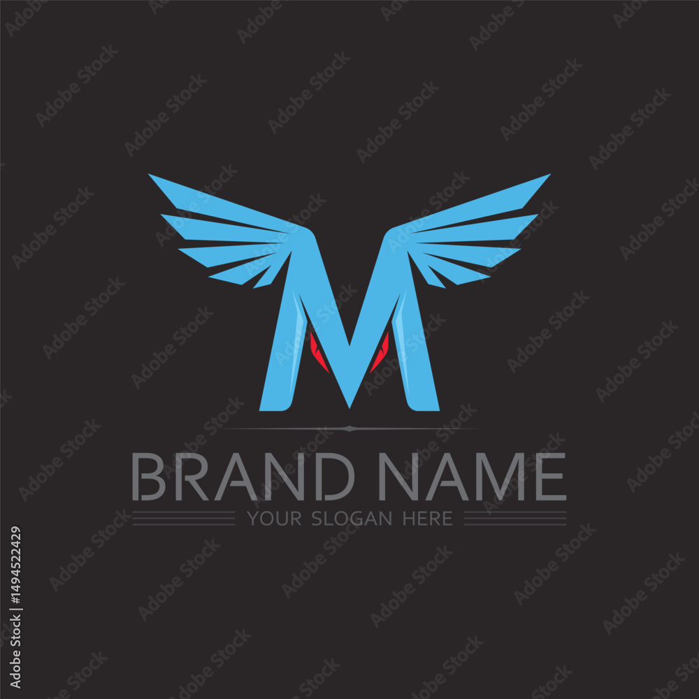 Fototapeta premium Isometric M Letter Logo Vector with Dimensional Depth Effect for Architectural or Tech Brands