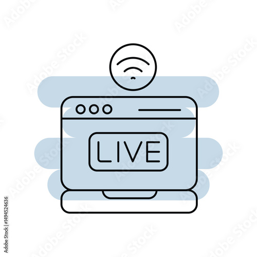 Live  line icon with white background vector stock illustration