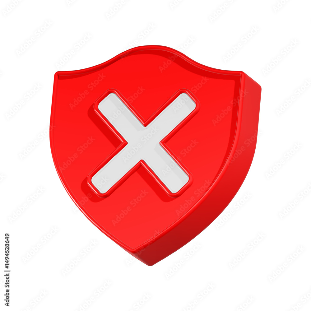 Obraz premium cross cancel delete error symbol 3d rendering