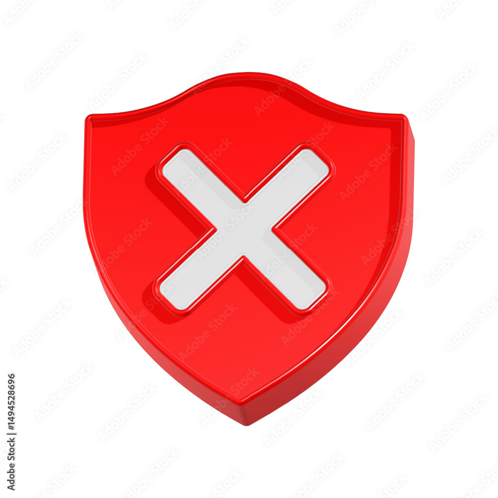 Fototapeta premium cross cancel delete error symbol 3d rendering