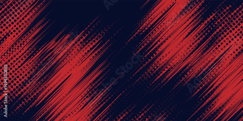 Red halftone dots blue color pattern gradient grunge texture background. Dot pop art comic sport style. . Eps10 vector illustration