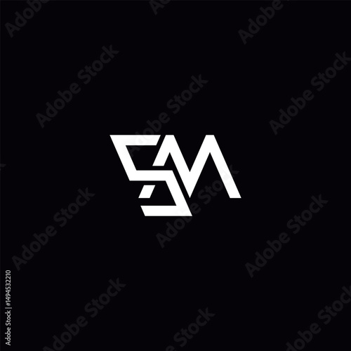 Initial Letter SM MS Logo Design with Modern Minimal Style.