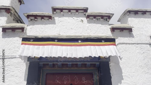 Potala Palace in Tibet Autonomous Region of China, Tibetan sovereign, the Dalai Lama, in the dzong-style, in Lhasa detail of architecture 