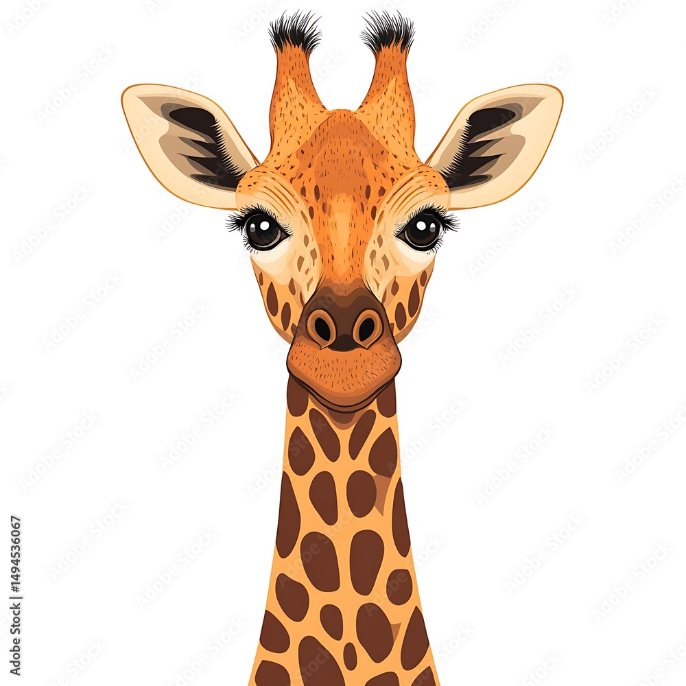 Fototapeta premium giraffe head isolated