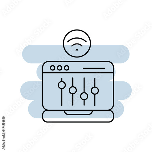 Equalizer  line icon with white background vector stock illustration