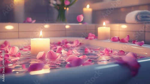 Romantic Bath Candles Petals and Tranquility