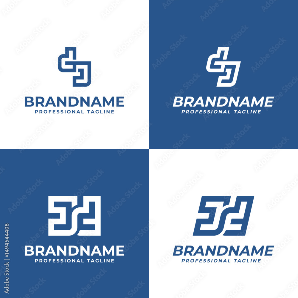 Obraz premium Letters DJ JD Monogram Logo, suitable for any initials brand