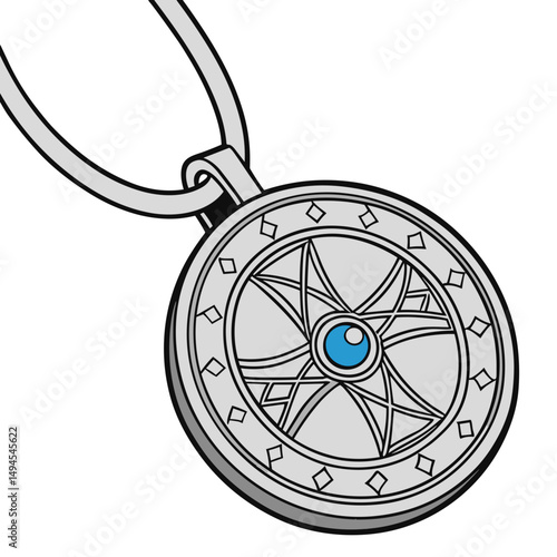 Protective amulet illustration for spiritual websites, jewelry designers, mystical accessories marketing, talisman illustrations, fantasy game assets, and magical symbolism content