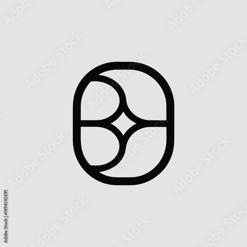 Abstract circle logo design with overlapping shapes and simple geometric forms