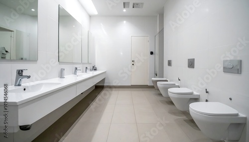 Wallpaper Mural Modern with clean public restroom interior. Torontodigital.ca