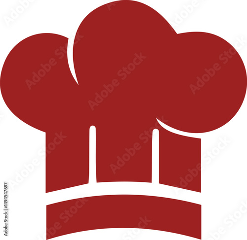 Red chefs hat icon culinary cooking symbol