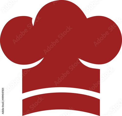Red chefs hat icon culinary cooking symbol