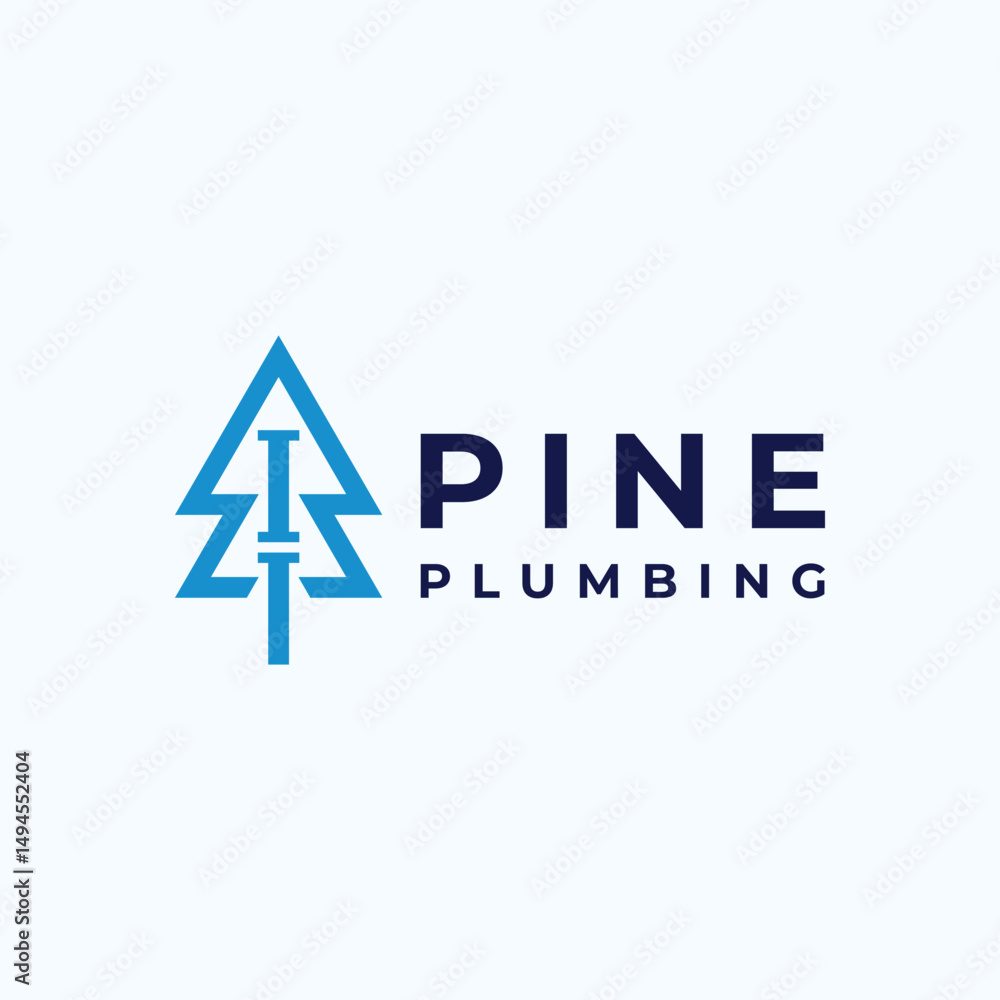 plumbing logo or pine tree with pipe plumbing logo or pine tree with pipe