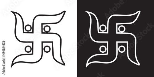 Swastika  icon. Swastika symbol art. Spiritual Hindu Symbol, Swastika vector  Design. EPS 10 /AI