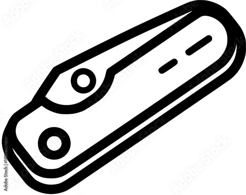 Simplified pocket knife silhouette illustration