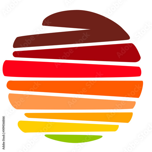 circle with a warm color palette