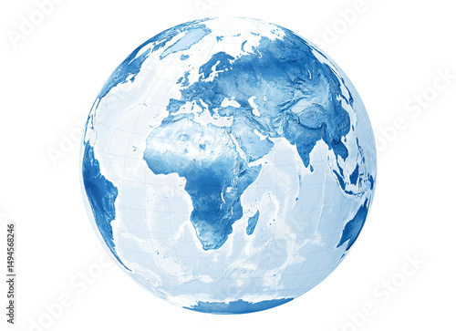 Blue circle shape world map