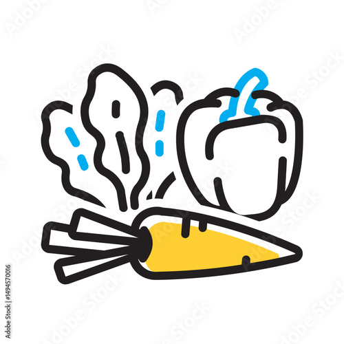 Vector multi color icon for Vegetables