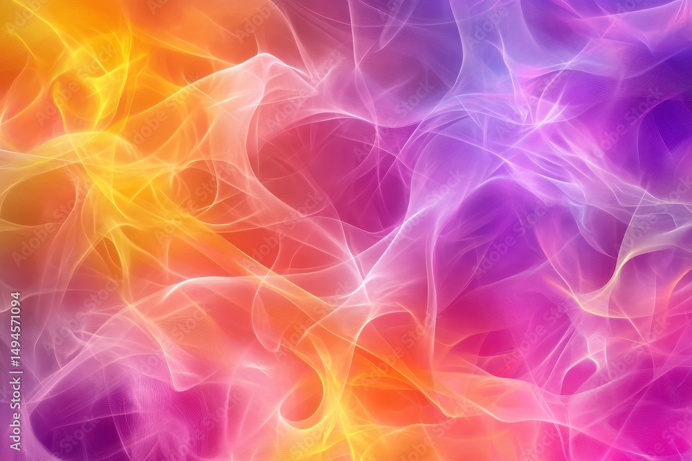 Obraz premium Abstract vibrant swirls of orange, pink, and purple hues creating a dynamic, ethereal effect
